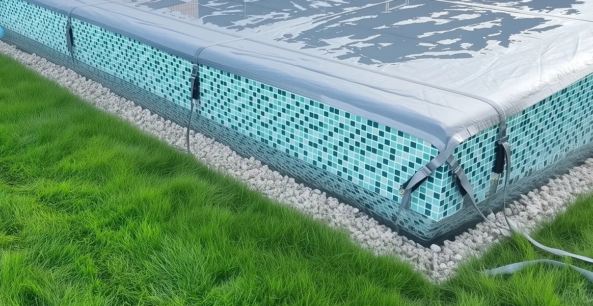 Покрывало для бассейна под снегом — защита зимой в Ханты-Мансийске